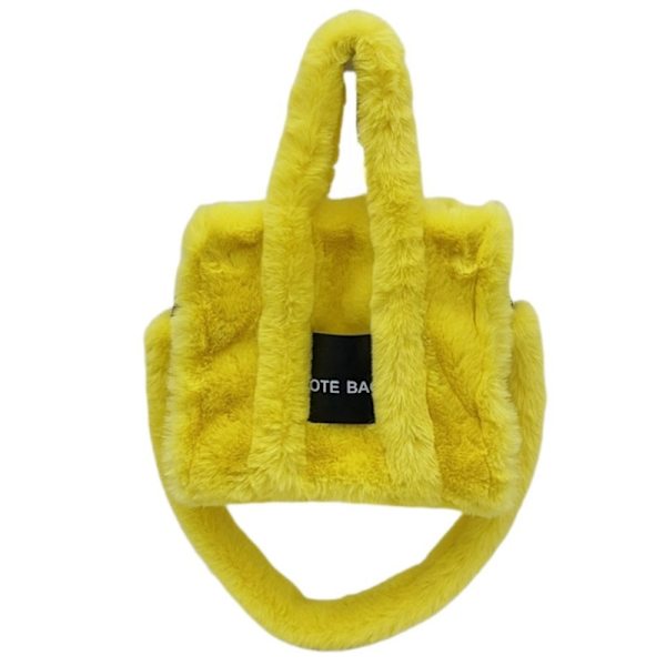 Damväskor Höst Vinter Axelväska Plysch Messenger Bag Top Handväska Handväska Yellow