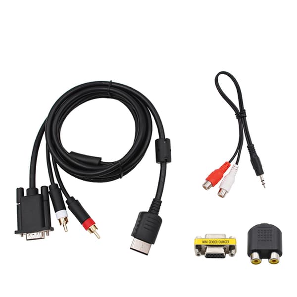 VGA High Definition-kabel + 3,5 mm til 2-han RCA-adapter