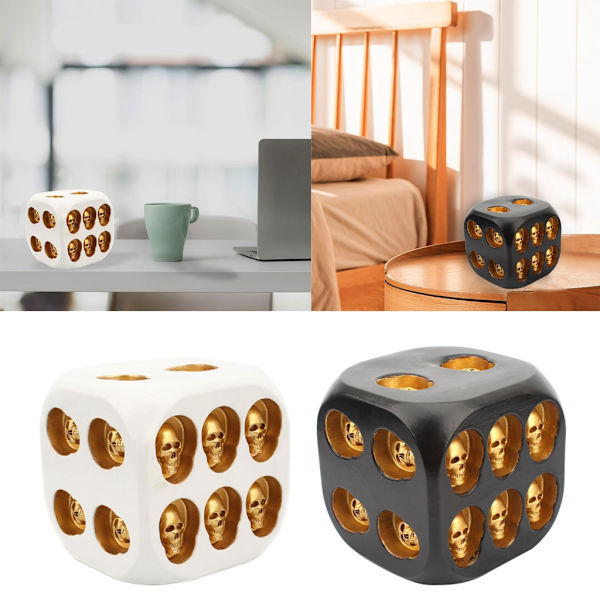 Mini Skull Dice Halloween Skeleton Dice Mini Skull Face Game Dice Props Black gold