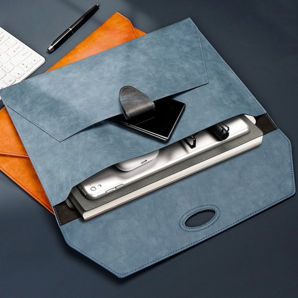 Håndholdt File Folder Opbevaringstaske Læder File Folder Laptop Sleeve Dokumenttaske null - 1