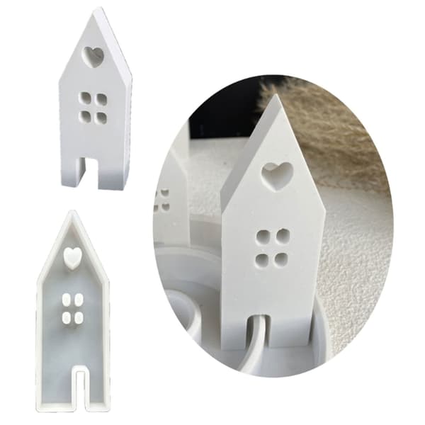3 Stykker Hus Duftlys Form DIY Epoxy Resin Former Hus Silikoneform