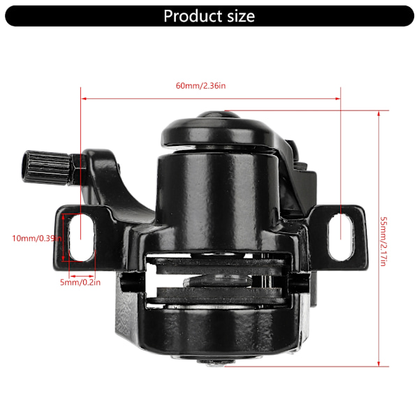 Elektrisk Scooter Skivebremse Hjul Bremse Bagbremsekaliper Udskiftning Venstre Side Black