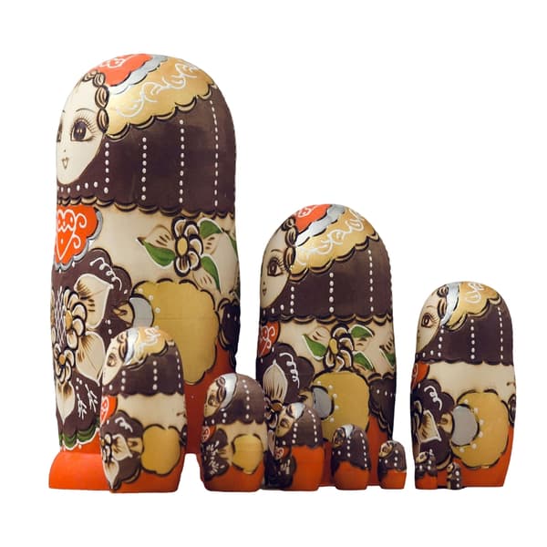 10-lagers handgjorda Matryoshka samlarobjekt ryska \"nesting dolls\" souvenirpresenter
