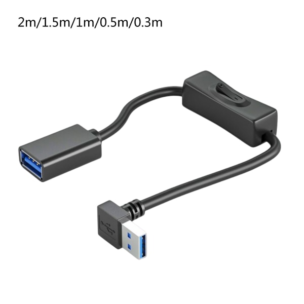 USB 3.0 förlängningskabel hane till hona förlängningssladd Hög dataöverföring med switch för PC-dator USB -lampfläkt 1m