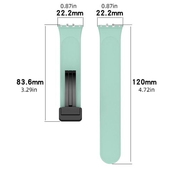 Stilig klokkerem med elastikk Fargerikt klokkebånd Magnetisk lukkingsbånd for Fit 3 Green