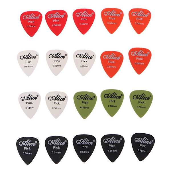 20 st 0,58 mm slät nylon gitarrval Pick Plectrum Hållbarhet