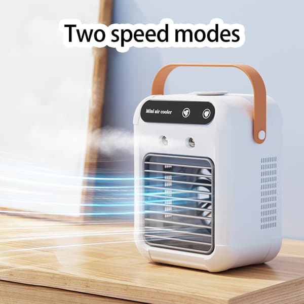 Bærbar luftkøler fordampende luftkøleventilator 2-hastigheds mini skrivebordsventilator