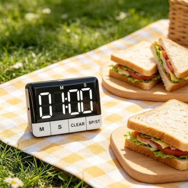 Stor LED-timer justerbar för köksbakning, läxor och kontorsbruk