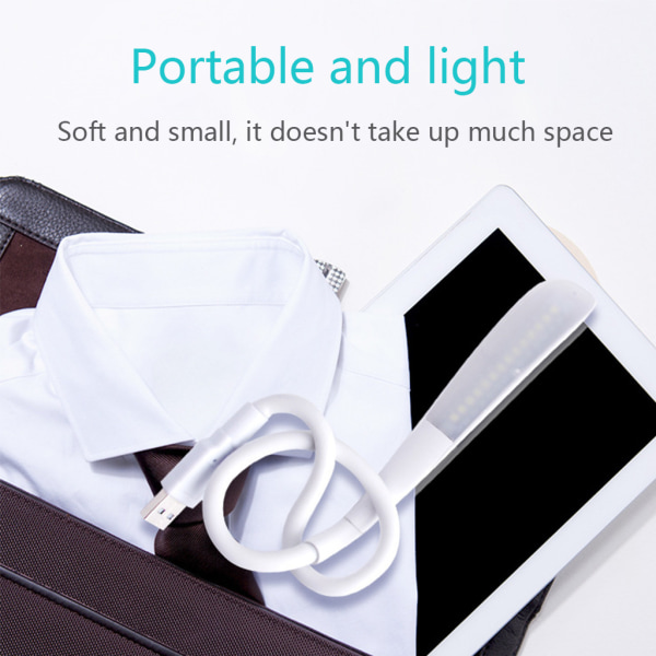 Bärbar Eye-Care nattlampa Bekväm USB led-läslampa för bärbara datorer White Big