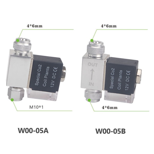 CO2-solenoid för ventil för DC 12V akvarium CO2-regulatorsystem Lågtemperaturmagnet för ventil för fisk för tank 1 EU