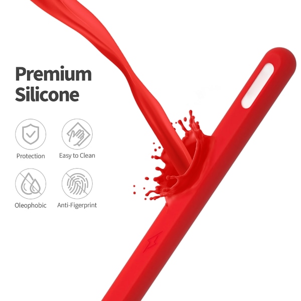 Snygg case för penna 2:a pennskydd Innovativ silikonhud Förbättrad skrivupplevelse Red