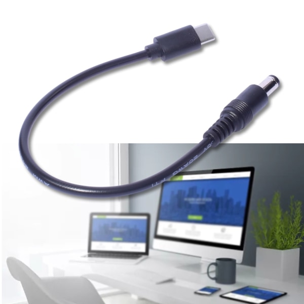 Bekväm USB C till DC5.5x2.5mm/DC5.5x2.1mm Hane förlängningskabel Laddningssladd för surfplattor Mobiltelefoner Laddkabel 5.5x2.5mm