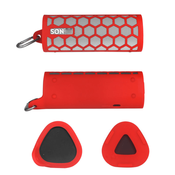 Färgglad dammsäker silikonskyddskinn för case Cover för skal med karbinhake för Sonos Roam Bluetooth-kompatibel Red