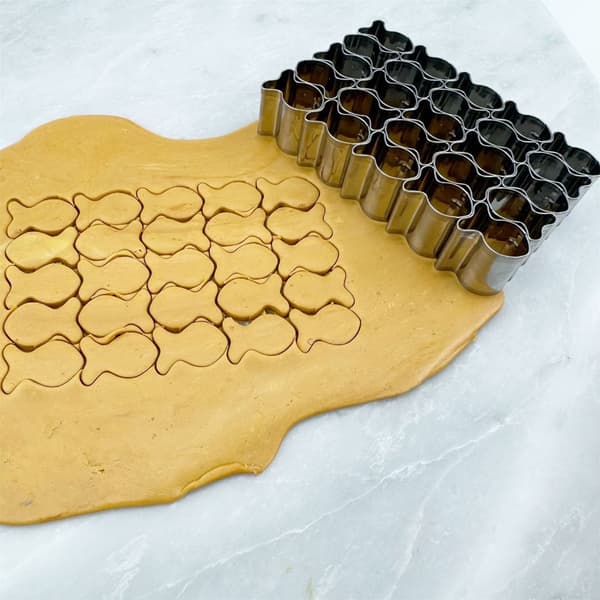 Multifunksjonell fondantkutter, fiskeform, 430 rustfritt stålform for baking