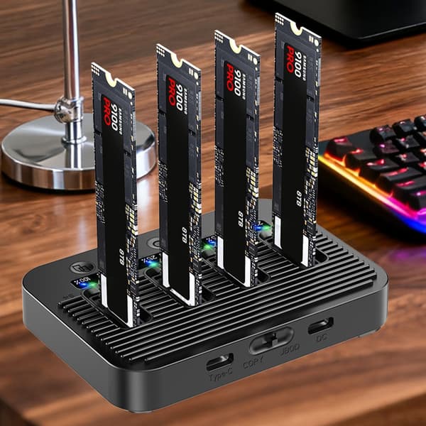 Lodret Design M.2 Duplikator Dock Understøtter 16TB Lagerudvidelse