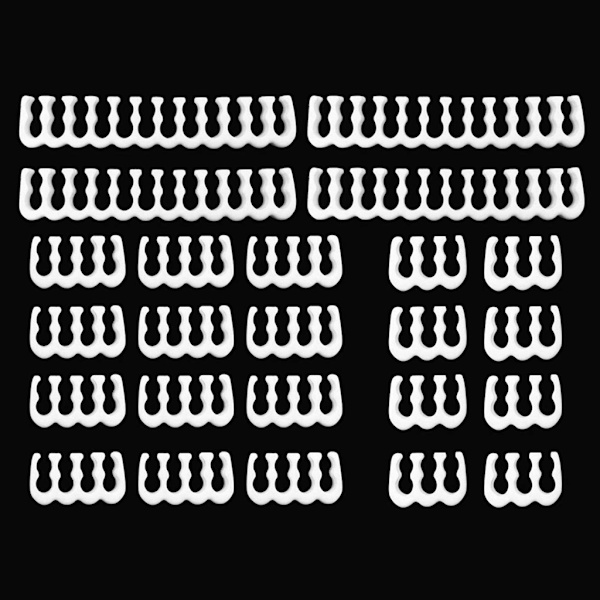 24 stykkers sett kabelhåndteringskam Kabelorganiseringsleder ledningskam for 3,4 mm