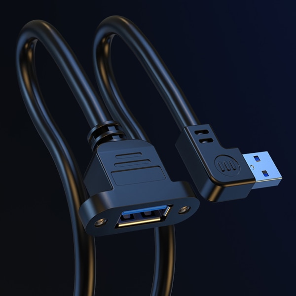 USB3.0 hane till hona kabel USB3.0 förlängningssladd 5 Gbps höghastighetsöverföring null - Right 2m