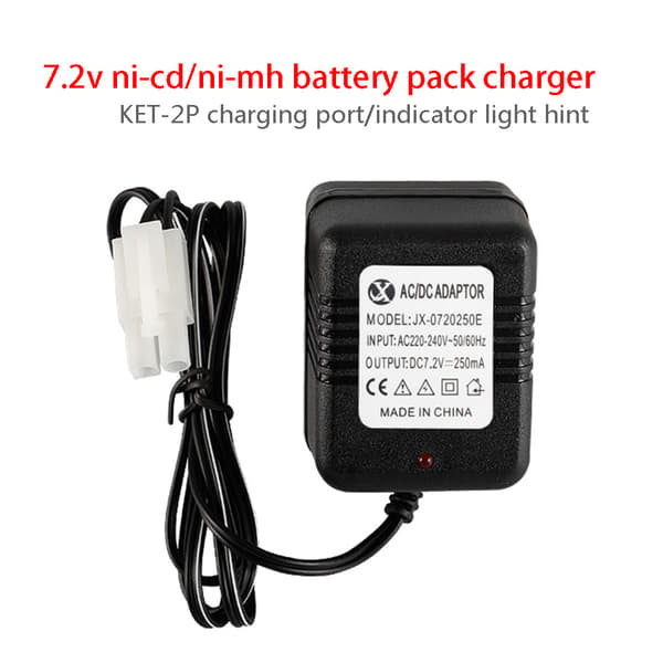 Oplader til 7,2V Ni-Cd Ni-MH SC Batteri Input AC 110V-240V Output til RC Legetøj