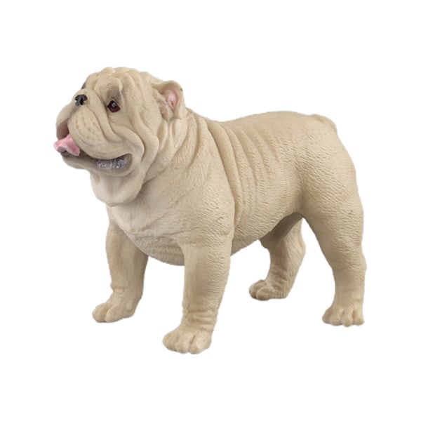 Realistisk hvalpe bulldog figur statue skulptur model for hundeelskere Collection Science Educational