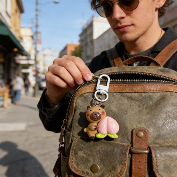 Capybara Nyckelring Berlock Väskberlock för Plånböcker Handväskor Väskaccessoarer Present