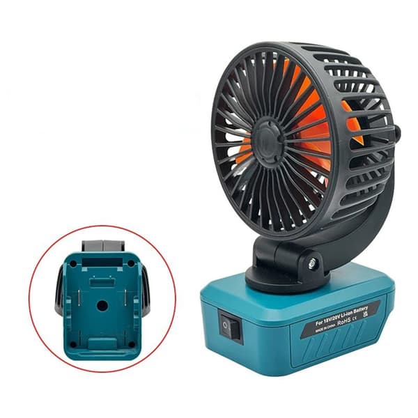 Multifunksjonell sammenleggbar kjølevifte kompatibel med 18V BL1820, BL1815 batteri