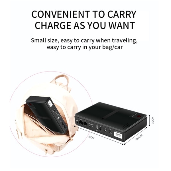 Mini UPS-batteribackup för hem- och bilanvändning Power din elektronik var som helst