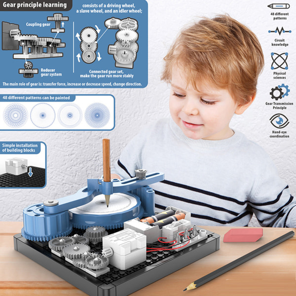 Ritningsrobot DIY Paint Art Craft Kit STEM Konstruktionsaktivitet Leksaker för barn 6+ år Pojkar Flickor Bästa presenterna för barn null - A