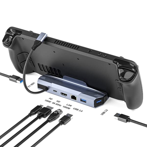 USB C Docking Løsning til SteamDeck og ROG med Flere Tilslutningsmuligheder