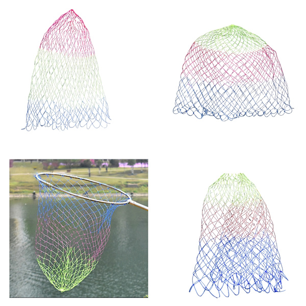 Nylon Fiske Net Rhombus Meshs Hul Nettings Foldbar Nylon Landing Dip Net WB4 model 60cm