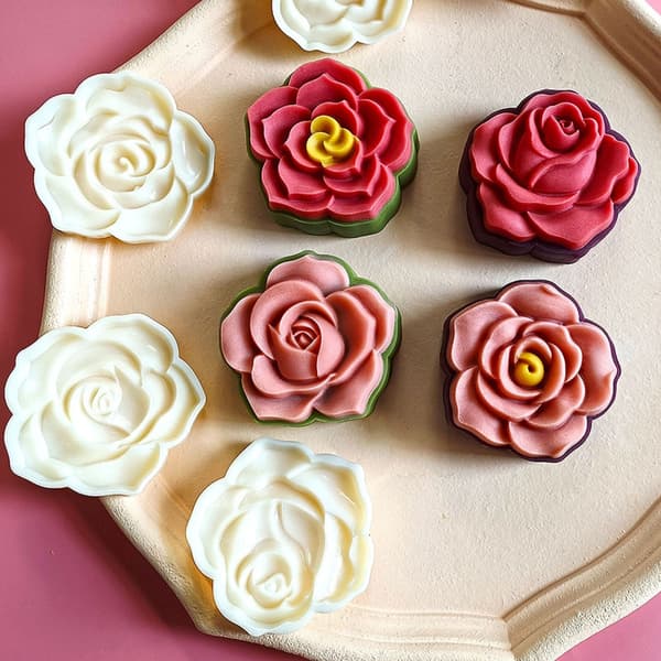 Rose Blomst Månekageform Kage Stempler Håndtryk Månekage Bageværktøj