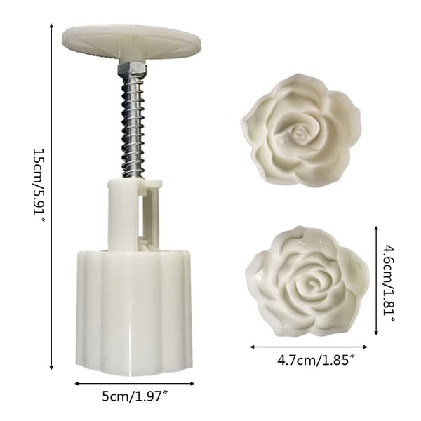Månekakeform 50g Rose Blomst Stempel Kakekjeksform Kutter Bakeutstyr