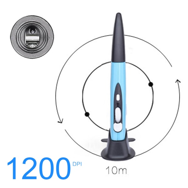 2.4G trådlös optisk presentatör Pen Mus USB Ergonomiska möss för bärbar dator Blue