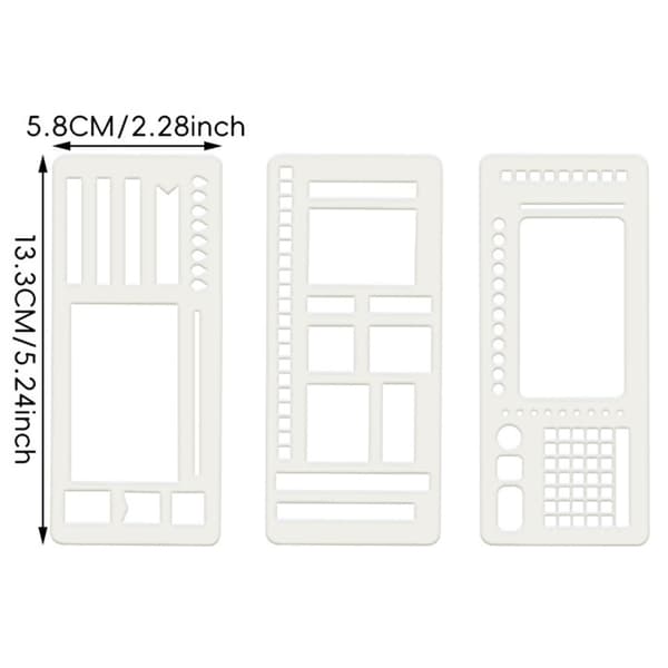 Minimalistiske prik-array notesbogsskabeloner 3-pak designs til journalentusiaster