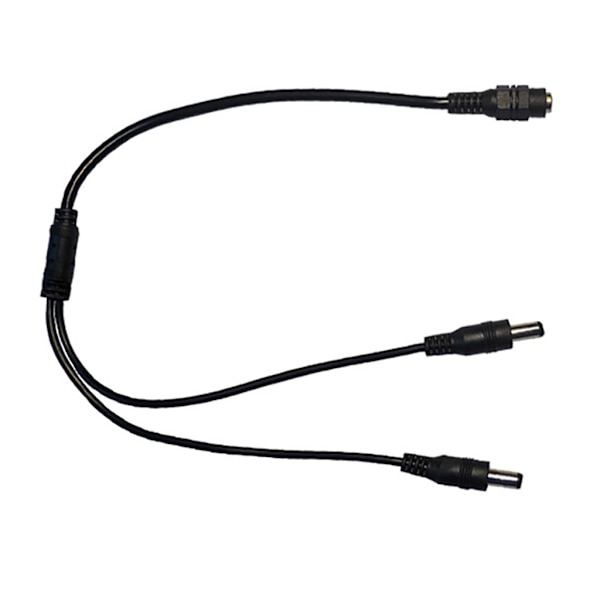 40 cm DC5521 strømkabel 5,5x2,1 mm hun til 5,5x2,1 mm hanstik Splitter ledning forlængerledning til skærme routere null - One for three