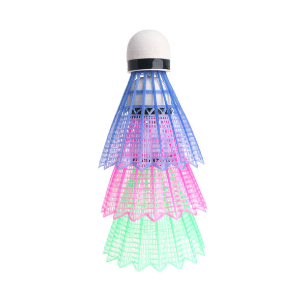 3 st badmintonfjädrar, badmintonfåglar, LED-badmintonfjädrar för utomhus- och inomhussportaktiviteter