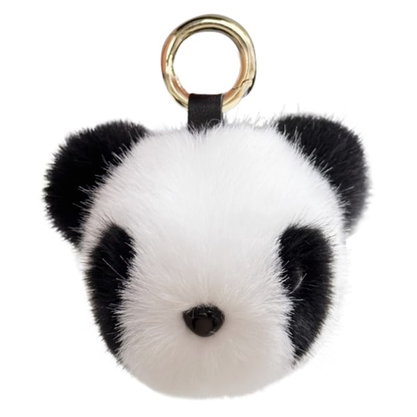Mjuk lurvig Panda Doll Nyckelring Plysch nyckelring Dam Handväska Bilnyckelhållare Väska Plånbok Ornament Hänge leksak för flicka present