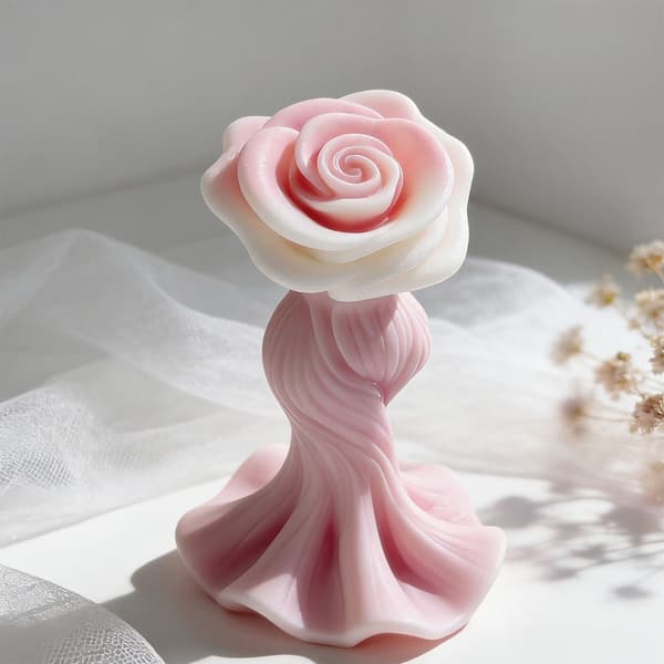 Elegant Rosdesigner Silikonform för Hemljus och Tvålar
