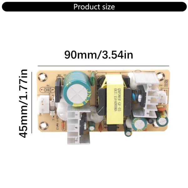 AC Strømomformermodul Universal 100-240V Input 15V4A Output 60W