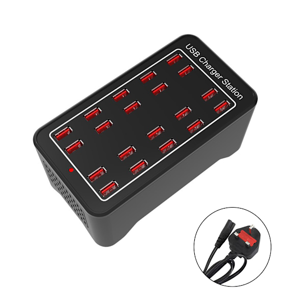 Multiport Power Station Vegglader Telefonadapter USB Desktop Multiport Hurtiglader for kjøpesentre Hotellskole