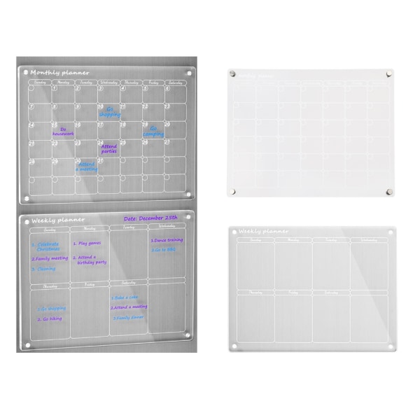 Akryl Magnetisk Kalender Planering Board Skola Office Kylskåp Schema null - A