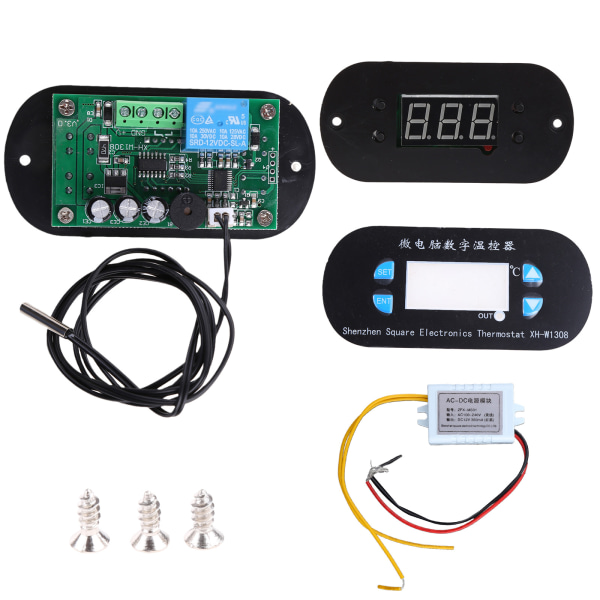 Digital termostat Larmkontrollmätare LED-sensor Temperaturkontrollbrytare