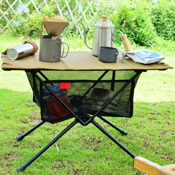 Hängande nätpåse Camping Utrustning Organizer Fällbart Bord Förvaringsväska
