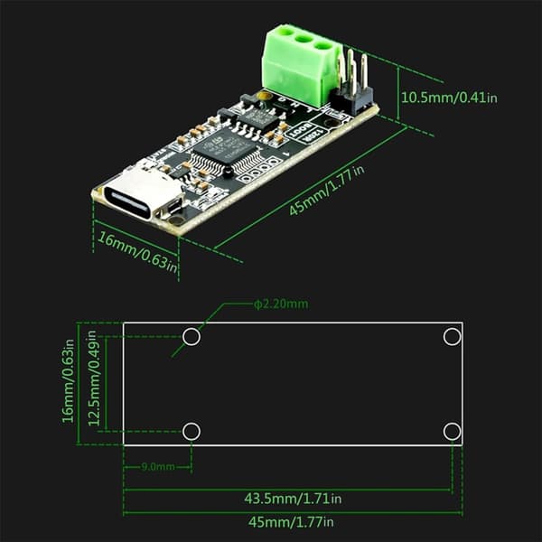 3D Printer Dele CANable 2.0 CAN Baseret på STM32G431C8T6 USB til CAN Adapter