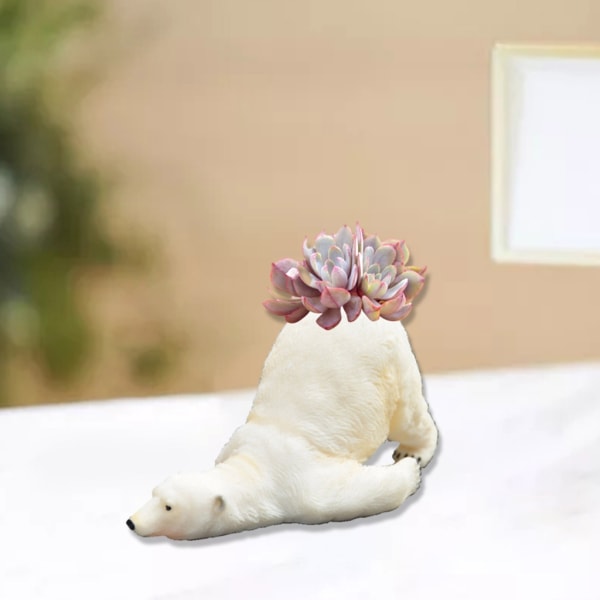 Håndlaget blomsterpotte silikonform arktisk bjørn formet betongformer DIY blomsterpotter former sementer form silikonmateriale