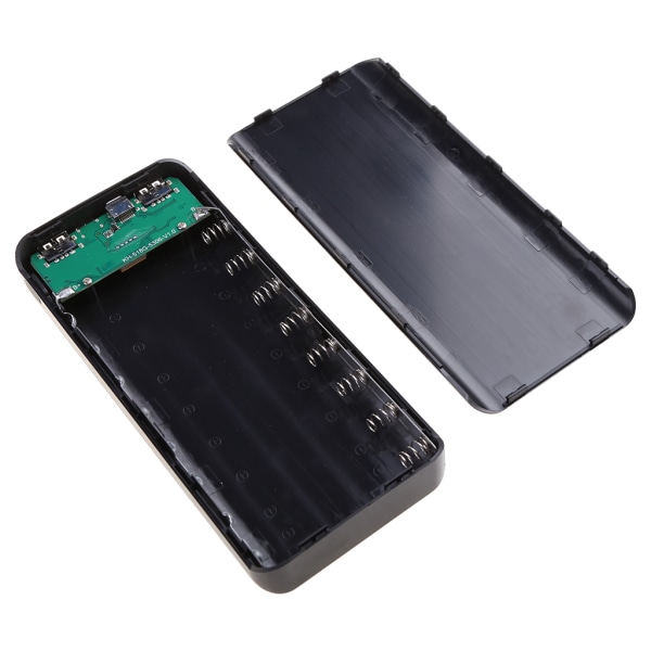 Dubbla USB Type-C 8x18650 batterier DIY Power Bank Box Hållare för case Snabbladdare för Shell för mobiltelefon Tablet PC A Black