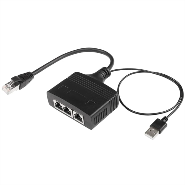 Ethernet Splitter 1 till 3 Internet Ethernet Switcher RJ45 Female Networks Divider Adapter Converter 100Mbps Distributör