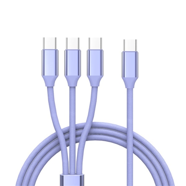 3 i 1 Type-C ladekabel for flere enheter Rask og praktisk ladeløsning 1 i 3 ut Type-C/Micro USB-ledning