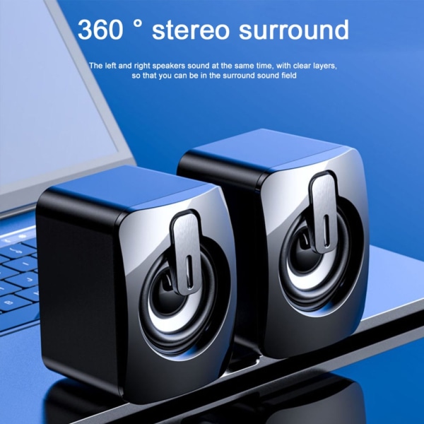PC Datorhögtalare Ljudbox Stereo USB trådbunden 3,5 mm högtalare med RGB-ljus för stationär bärbar dator högtalare