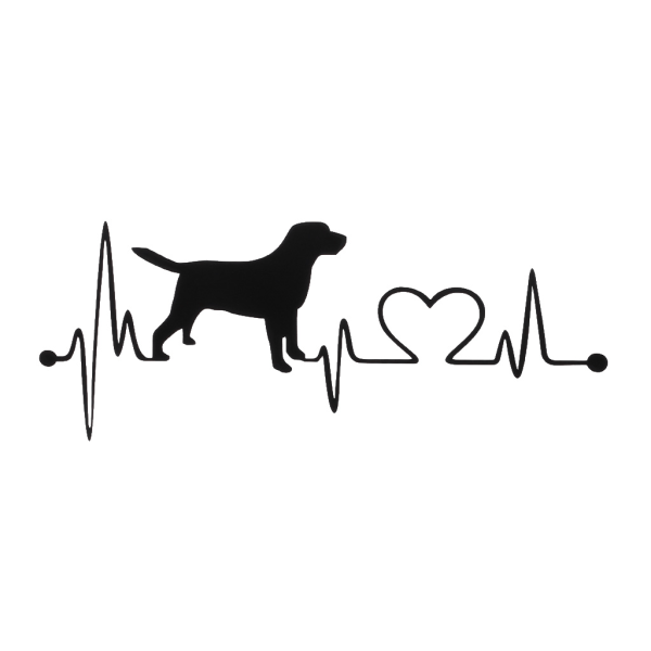 Bildekaler Fönsterdekal Passagerarsidofönster för kreativa dekaler Labrador Retriever Heartbeat Kärleksdekoration Styli Black