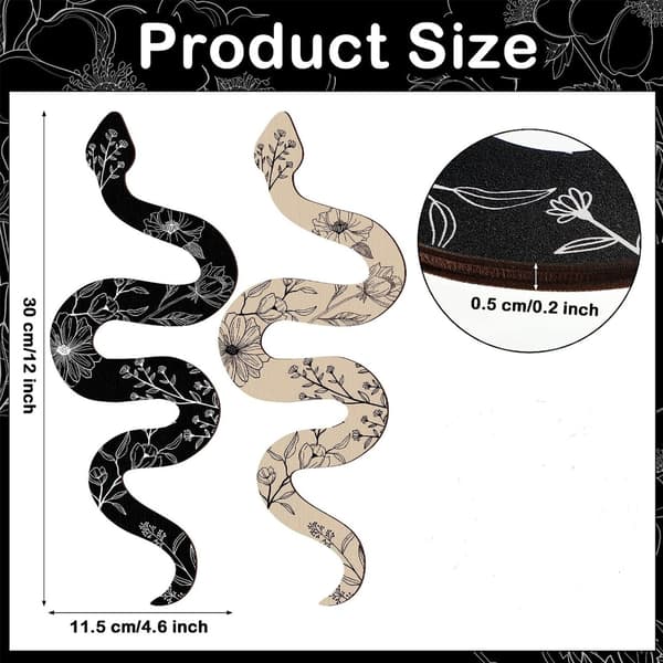 Trä Orm Väggdekoration 3D Orm Skulptur Set med 2 Väggprydnader